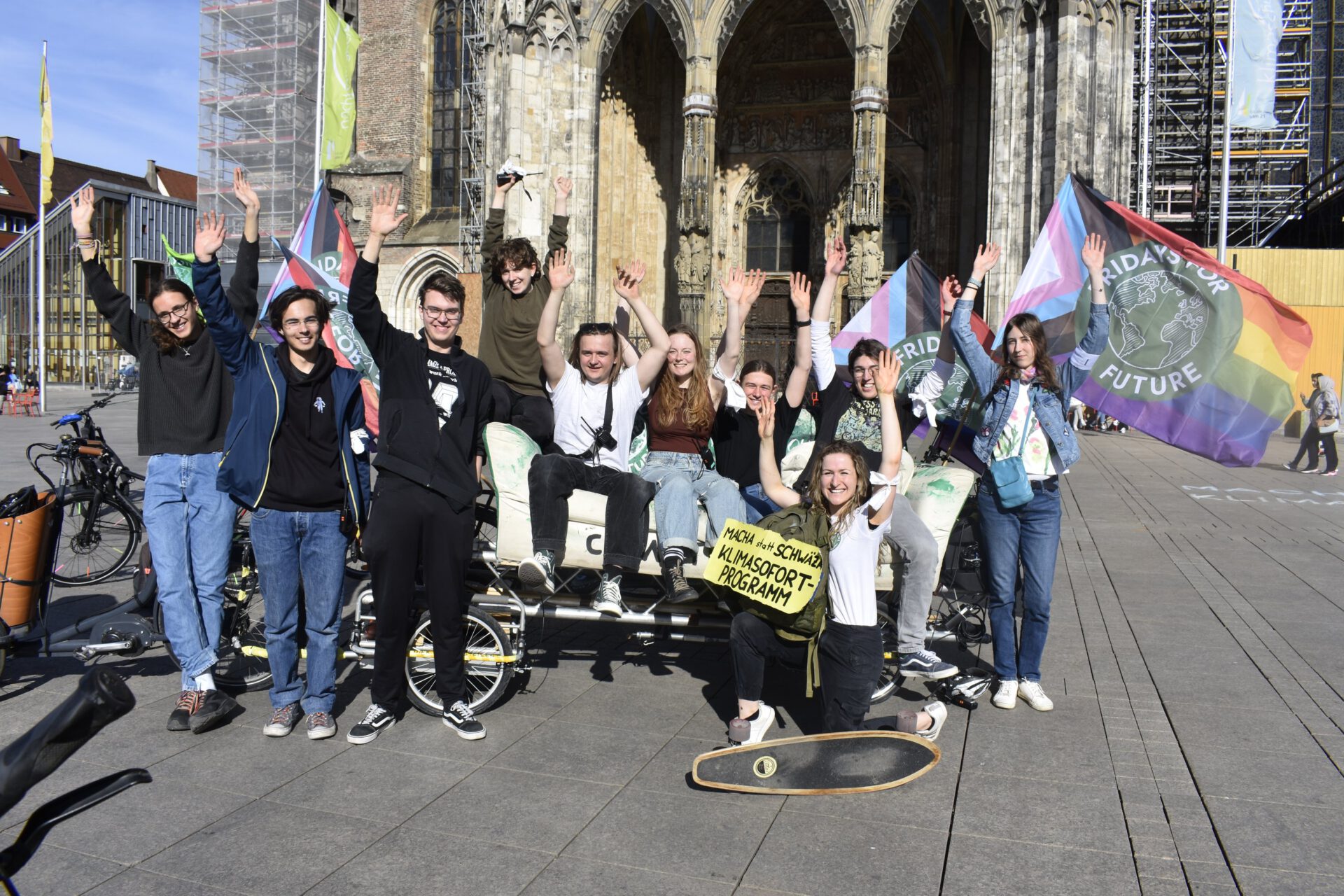 Die Ulmer Ortsgruppe von Fridays For Future bei einer Demonstration.